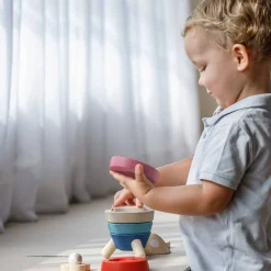 Wooden Toys|Stack + Nest Toys-Plantoys Stacking Rocket