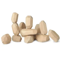 Wooden Toys|Stack + Nest Toys-Kinderfeets Stacking Stones (Natural)