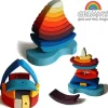 Wooden Toys|Stack + Nest Toys-Grimm's Stacking Tower Boat