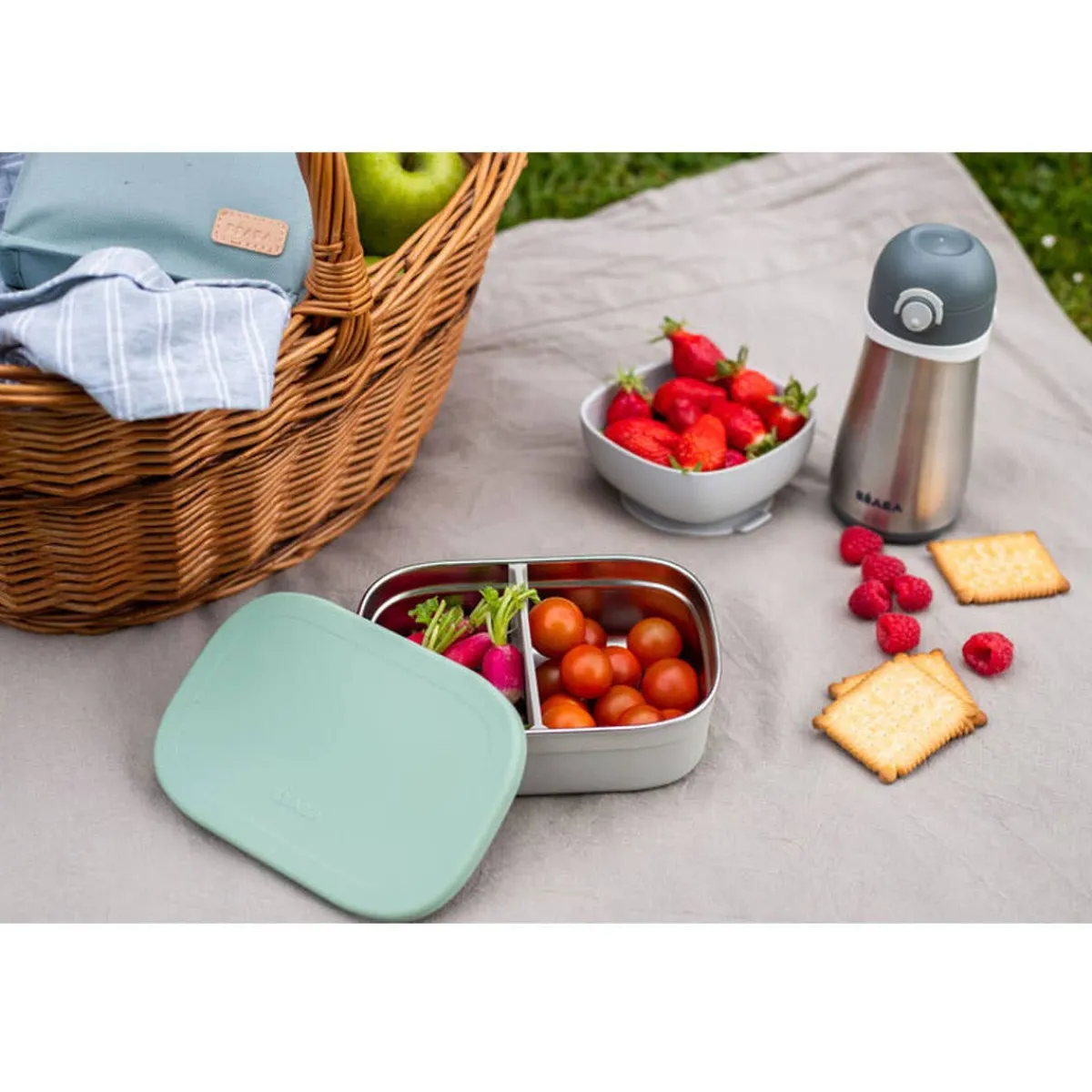 Kids Lunch Bags & Boxes|Kids Bento Boxes-Beaba Stainless Lunch Box