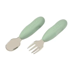 Kids Utensils|Toddler Training Utensils-Beaba Stainless Pre-Cutlery (Set of 2)