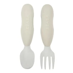 Kids Utensils|Toddler Training Utensils-Beaba Stainless Pre-Cutlery (Set of 2)