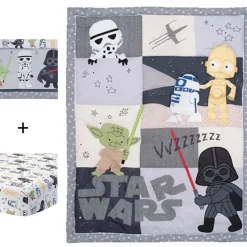 Crib Bedding Sets-Lambs & Ivy Star Wars Classic 3 Piece Crib Set