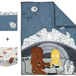 Crib Bedding Sets-Lambs & Ivy Star Wars Millennium Falcon 3 Piece Crib Set