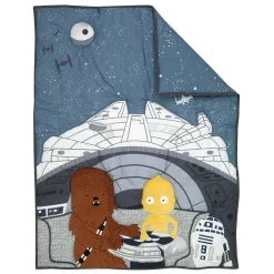 Crib Bedding Sets-Lambs & Ivy Star Wars Millennium Falcon 3 Piece Crib Set