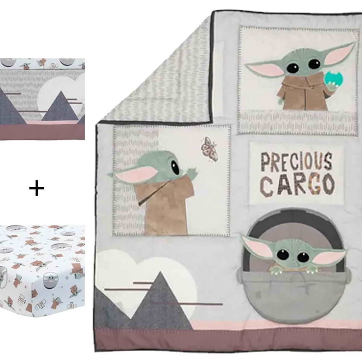 Crib Bedding Sets-Lambs & Ivy Star Wars the Child 3 Piece Crib Set
