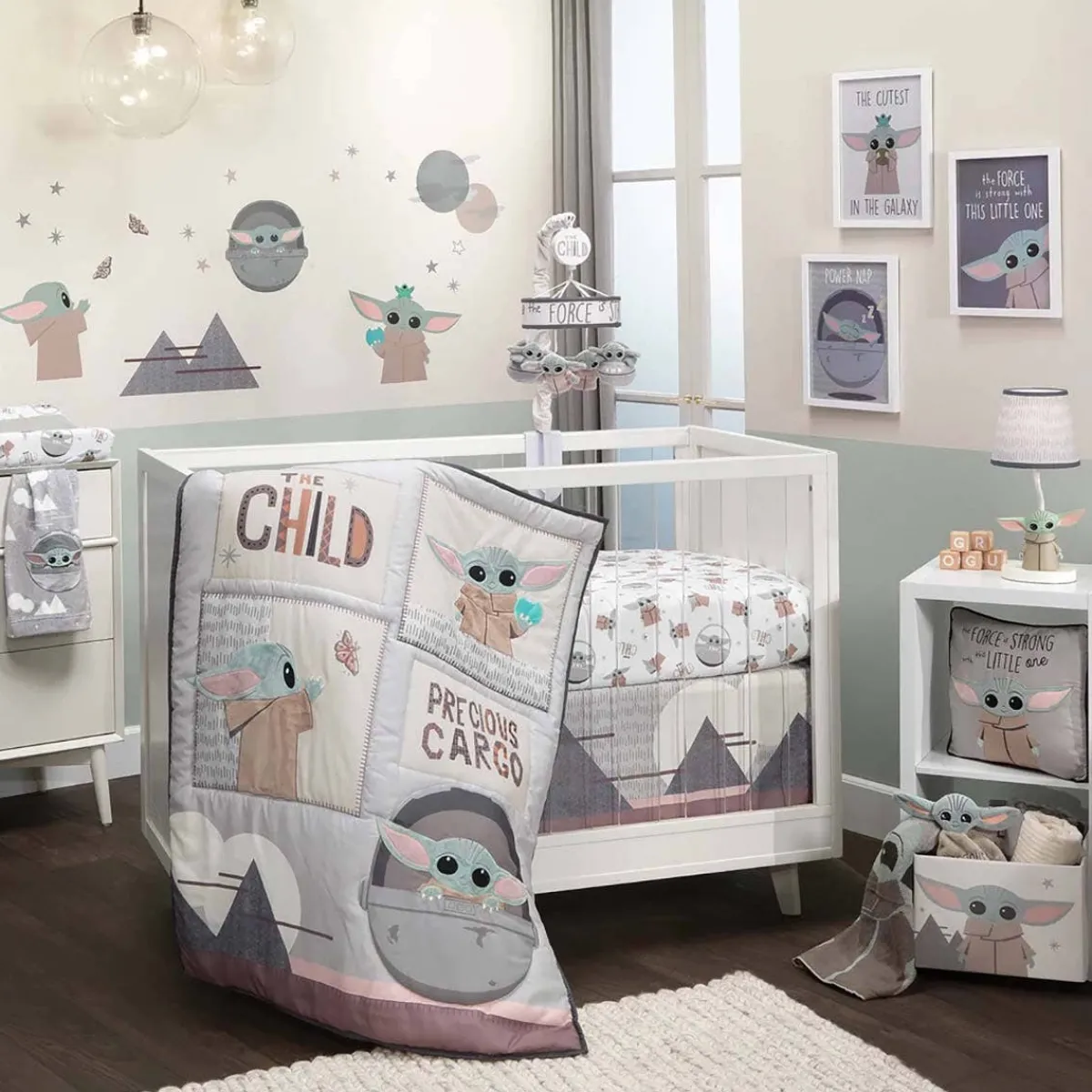 Crib Bedding Sets-Lambs & Ivy Star Wars the Child 3 Piece Crib Set