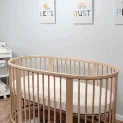 Crib Mattresses-Naturepedic Stokke Sleepi Breathable Oval Mattress (V3)