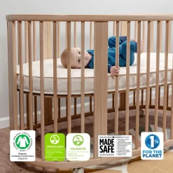 Crib Mattresses-Naturepedic Stokke Sleepi Breathable Oval Mattress (V3)