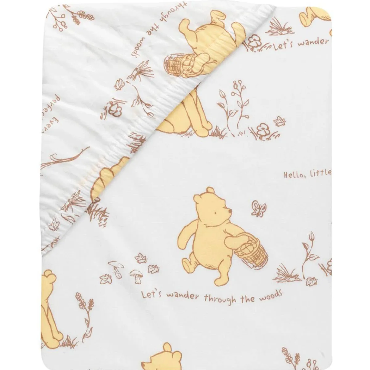 Crib Fitted Sheets-Lambs & Ivy Storytime Pooh Crib Sheet