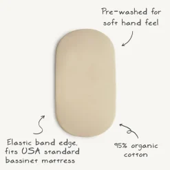 Oval Crib Bedding|Bassinet Sheets-Mushie Stretchy Bassinet Sheet