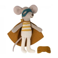 Plush Animals-Maileg Super Hero Mouse Little Brother in Matchbox