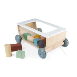 Wooden Toys|Pull Toys-Janod Sweet Cocoon Cart With Blocks