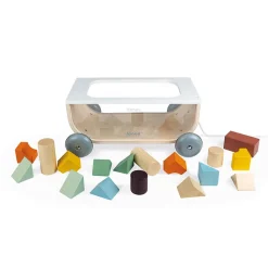 Wooden Toys|Pull Toys-Janod Sweet Cocoon Cart With Blocks