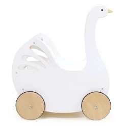 Wooden Toys|Baby Walkers-Tender Leaf Toys Sweet Swan Pram
