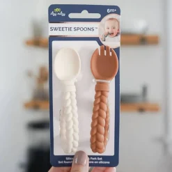 Kids Utensils|Toddler Training Utensils-Itzy Ritzy Sweetie Spoons Fork + Spoon Set