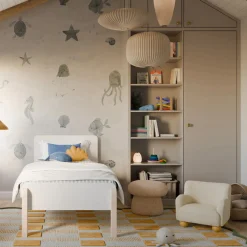 Kids Sofas + Armchairs-Babyletto Swoops Kids Chair (Boucle)