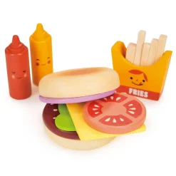 Pretend Play|Wooden Toys-Mentari Take-Out Burger Set