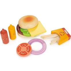 Pretend Play|Wooden Toys-Mentari Take-Out Burger Set