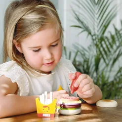 Pretend Play|Wooden Toys-Mentari Take-Out Burger Set