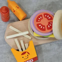 Pretend Play|Wooden Toys-Mentari Take-Out Burger Set