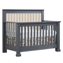 Convertible Cribs-Natart Taylor 5-in-1 Convertible Crib with Tufted Panel