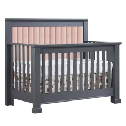 Convertible Cribs-Natart Taylor 5-in-1 Convertible Crib with Tufted Panel