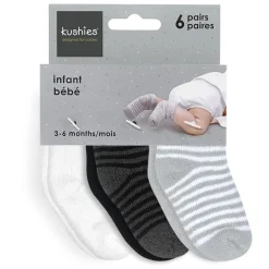 Infant Socks + Booties-Kushies Terry Infant Socks (6 Pack)