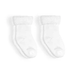 Infant Socks + Booties-Kushies Terry Infant Socks (2 Pack) White