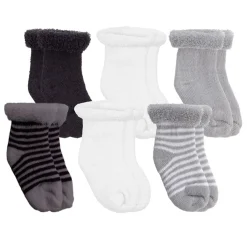Infant Socks + Booties-Kushies Terry Newborn Socks (6 Pack)