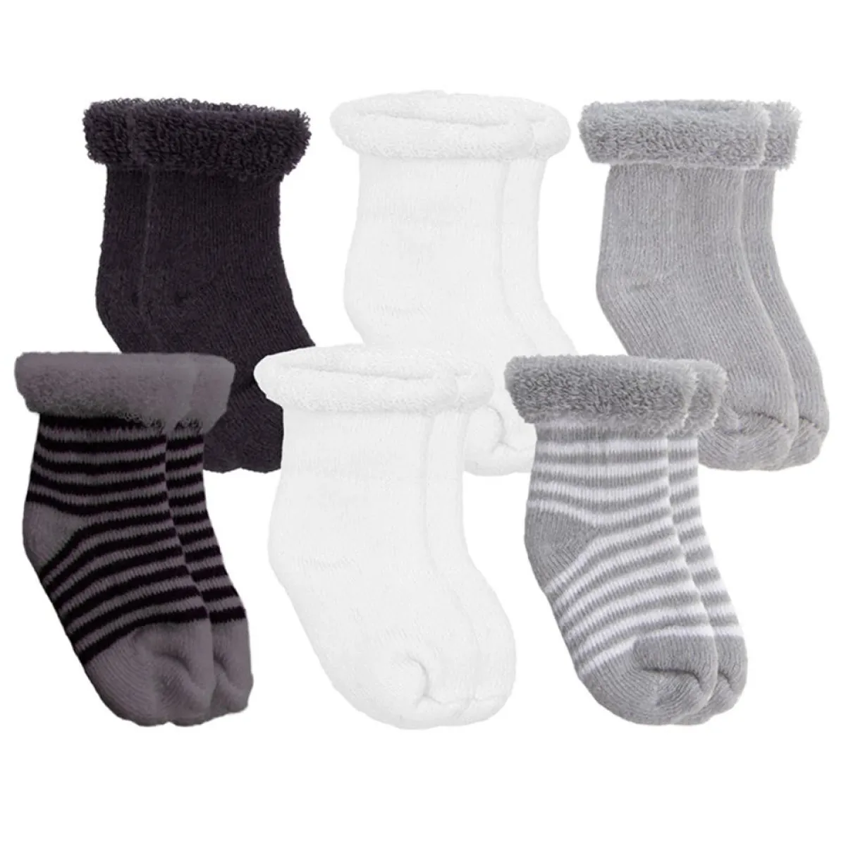 Infant Socks + Booties-Kushies Terry Newborn Socks (6 Pack)