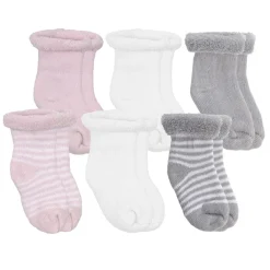 Infant Socks + Booties-Kushies Terry Newborn Socks (6 Pack)