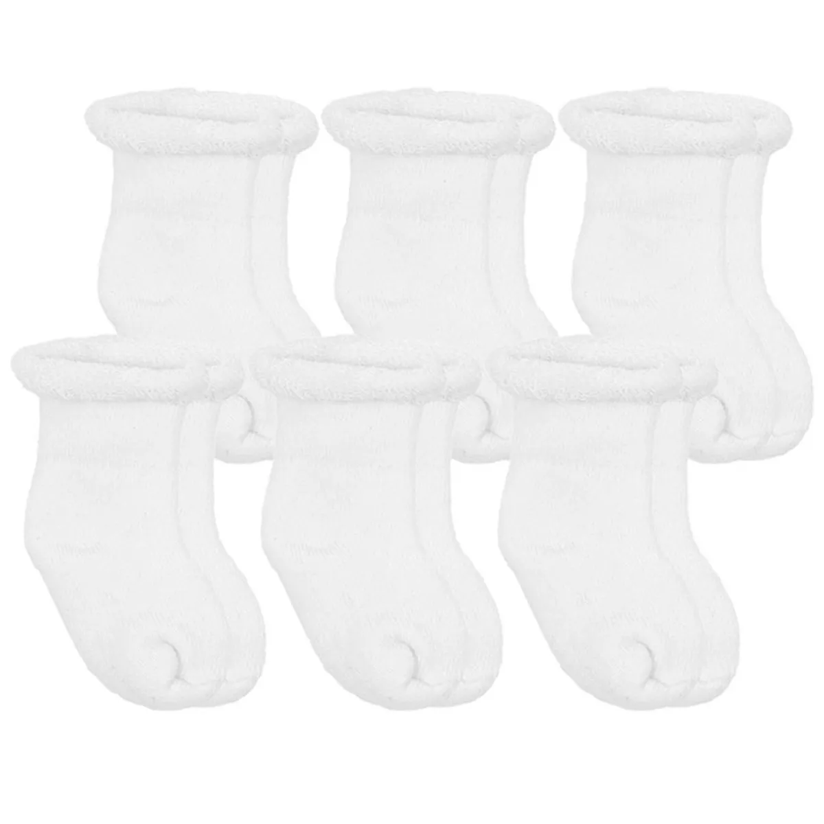 Infant Socks + Booties-Kushies Terry Newborn Socks (6 Pack)