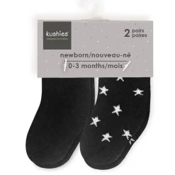 Infant Socks + Booties-Kushies Terry Newborn Socks (Symbols) 2 Pack