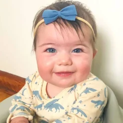 Hair Accessories-Baby Wisp Thali Faux Suede Bow Headband
