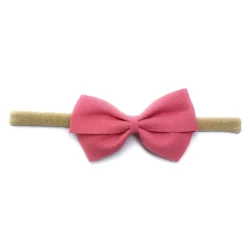 Hair Accessories-Baby Wisp Thali Faux Suede Bow Headband