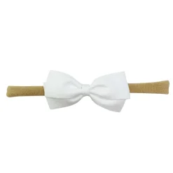 Hair Accessories-Baby Wisp Thali Faux Suede Bow Headband