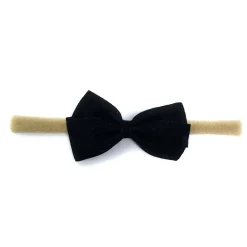 Hair Accessories-Baby Wisp Thali Faux Suede Bow Headband