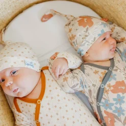 Infant Hats-Copper Pearl Top Knot Hat