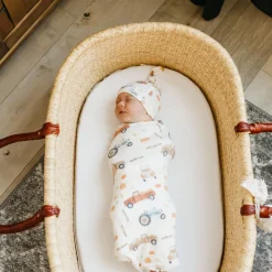 Infant Hats-Copper Pearl Top Knot Hat