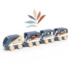 Cars + Trucks|Wooden Toys-Speedy Monkey Train Vehicle Carrier with 3 Cars