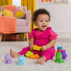 Play + Learn Toys|Grasping Toys-Bright Starts TropicAnimals 9 Take-Along Friends