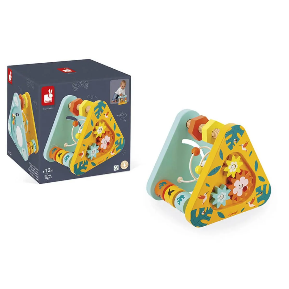 Wooden Toys|Play + Learn Toys-Janod Tropik Multi-Activity Triangle