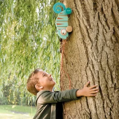 Wooden Toys|Pull Toys-Janod Tropik Pull-Along Chameleon