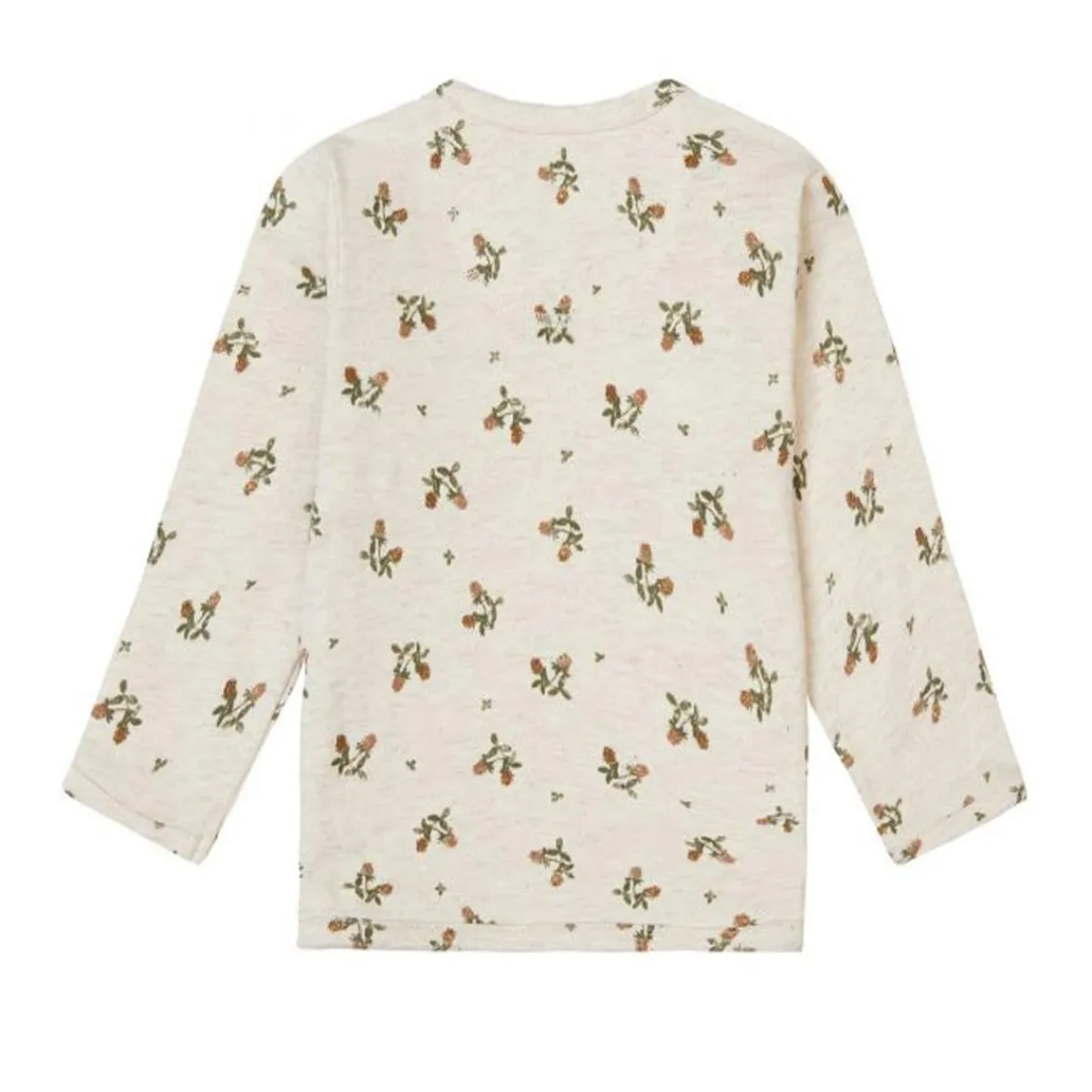 Tops + Tees-Noppies U Tee Overlap LS Nicosia AOP Oatmeal Melange