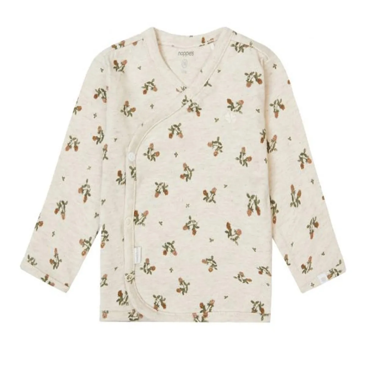 Tops + Tees-Noppies U Tee Overlap LS Nicosia AOP Oatmeal Melange