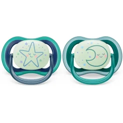 Pacifiers + Clips-Philips Avent Ultra Air Night Pacifier 6-18M (2 Pack)