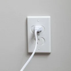 Baby Gates + Babyproofing-QDos Universal Self-Closing Outlet Cover (3 Pack) White