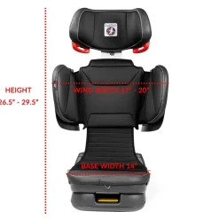 Car Seat Bases|High-Back Booster Seats-Peg Perego Viaggio Flex 120 Booster (Eco-Leather) Licorice