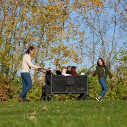 Wagons-WonderFold W6 Luxe Pro Stroller Wagon Jet Black
